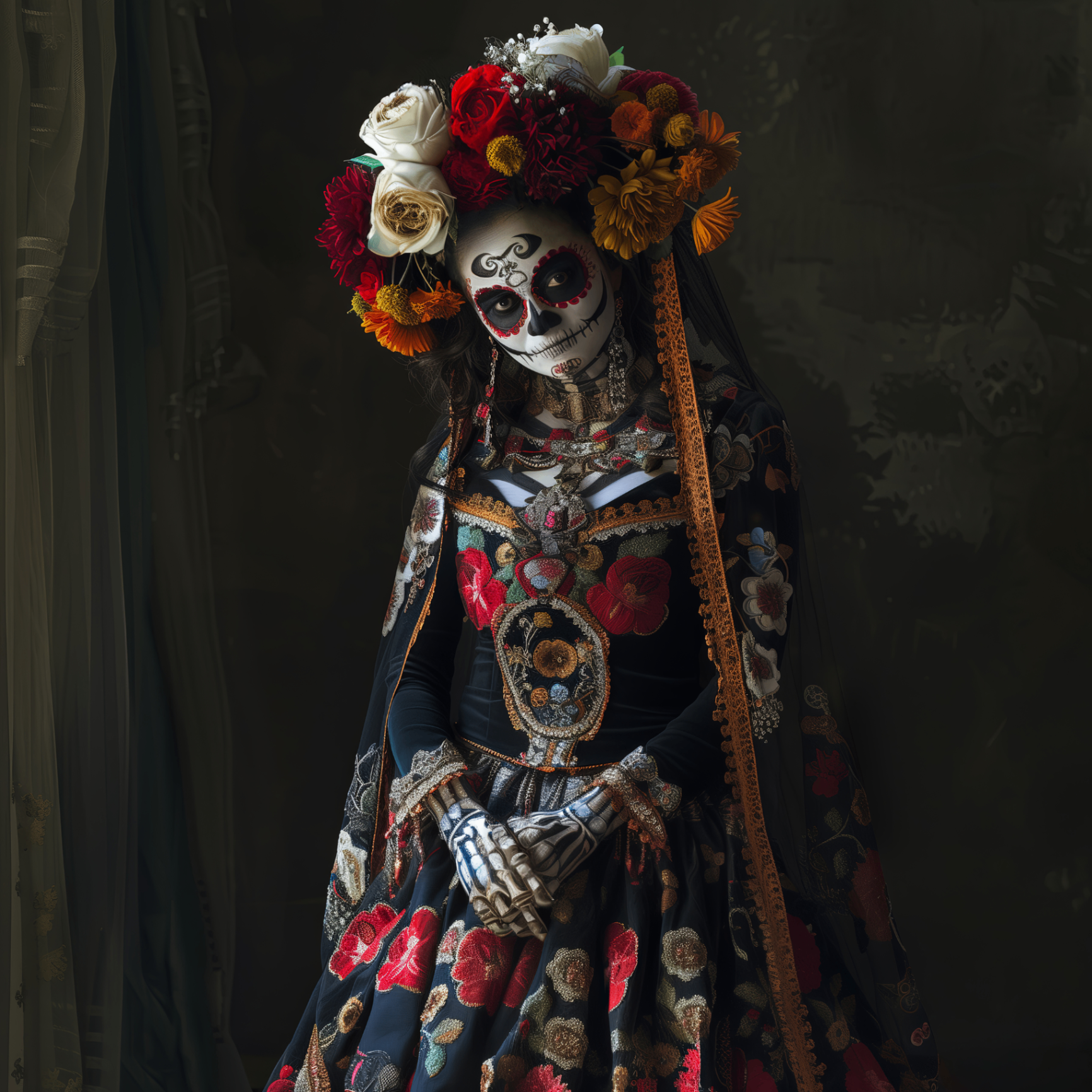 Catrina artwork — charcoal study